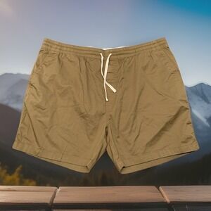 J Crew Dock Shorts Beige Elastic Waist Drawstring Men's 2XL Nautical Comfort